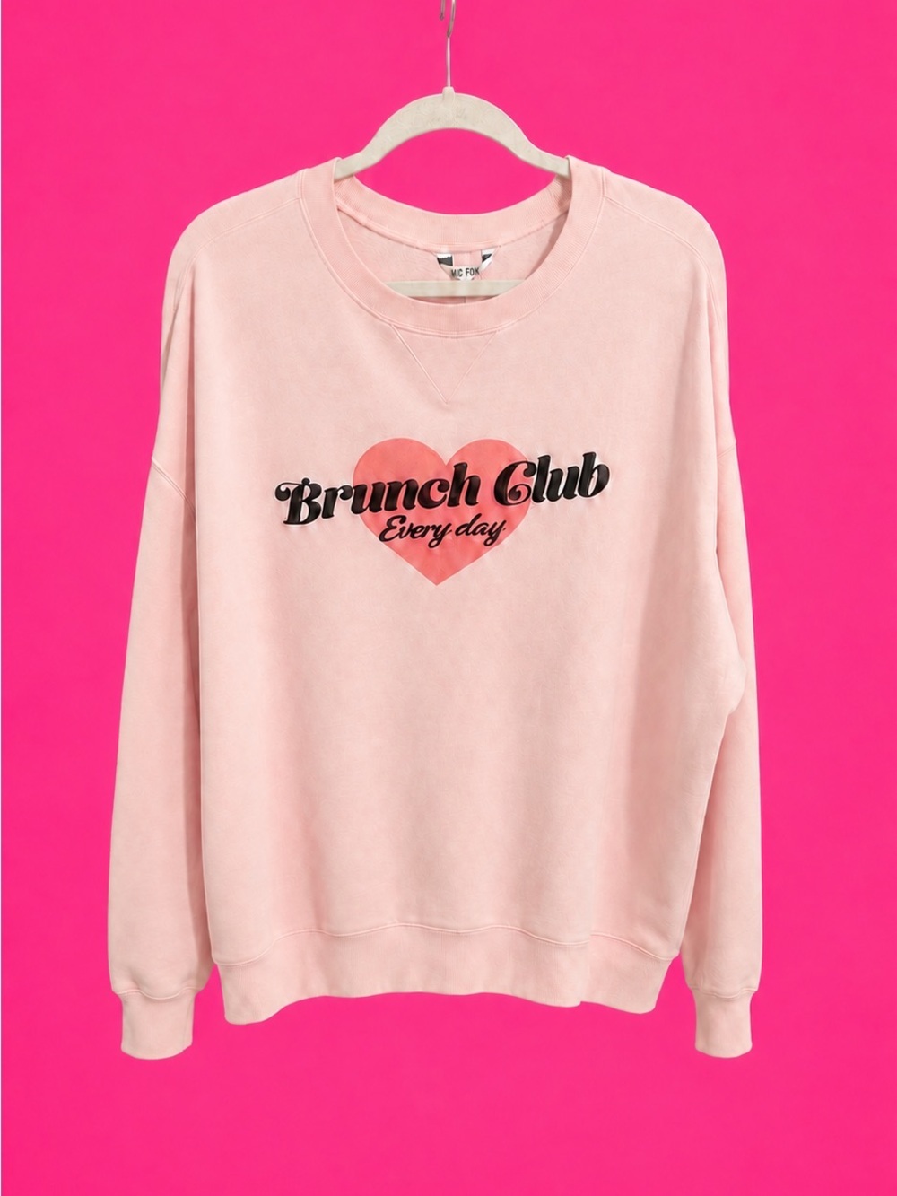 Wildfox Pink Brunch Club Heart Sweatshirt